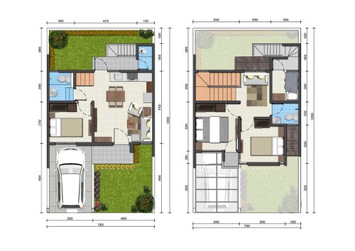 foto denah rumah tipe T. 75/116 perumahan GRAND WISATA
