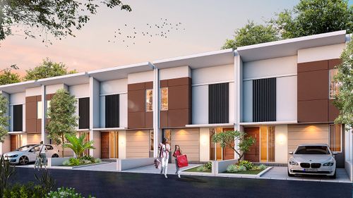 foto tampak rumah tipe Komersil 2 Lantai perumahan GRAHA BHINNEKA CENTRAL
