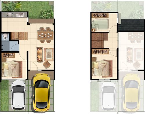 foto denah rumah tipe Casablanca 61 (Januari) perumahan PANJIBUWONO RESIDENCE