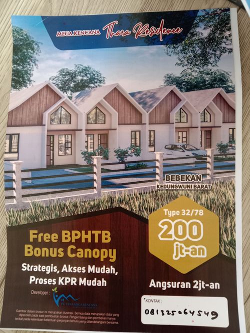 foto tampak rumah tipe 32 perumahan Mega kencana/thara residence