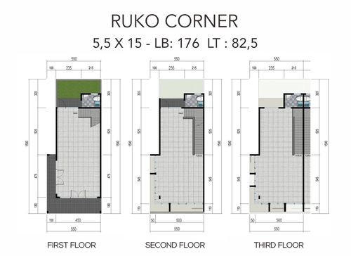 foto denah rumah tipe RUKO CORNER perumahan NORTH WEST LAKE CITRALAND