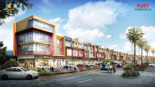 foto tampak rumah tipe CORNER 7B perumahan SUMMARECON BANDUNG - RUBY COMMERCIAL