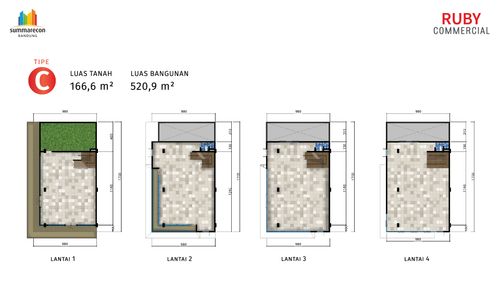 foto denah rumah tipe CORNER 7B perumahan SUMMARECON BANDUNG - RUBY COMMERCIAL