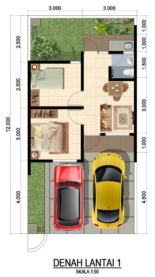 foto denah rumah tipe Amarilis 33/72 (Januari) perumahan PANJIBUWONO RESIDENCE