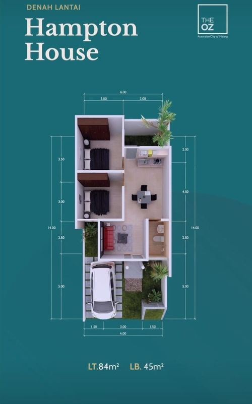 foto denah rumah tipe Hampton perumahan Perumahan The OZ