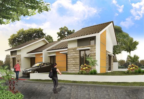 foto tampak rumah tipe AURA perumahan JADE SIDOREJO