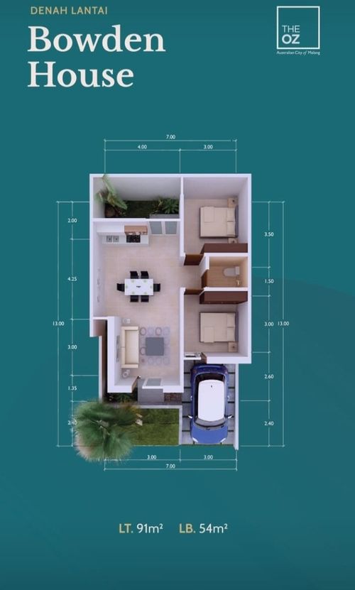 foto denah rumah tipe Bowden perumahan Perumahan The OZ