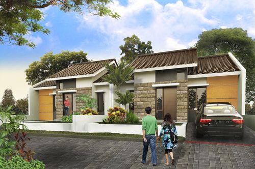 foto tampak rumah tipe TRIVA perumahan JADE SIDOREJO