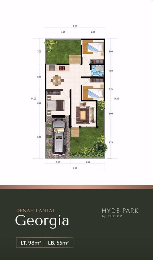 foto denah rumah tipe Georgia perumahan Perumahan The OZ