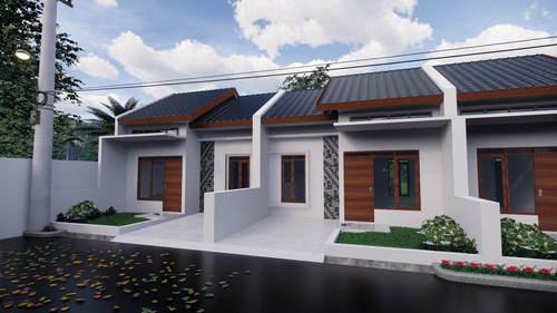 foto tampak rumah tipe SUBSIDI 30/60 perumahan Parakan Muncang Residence