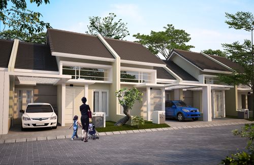 foto tampak rumah tipe ACASIA perumahan KEDIRI FAMILY RESIDENCE