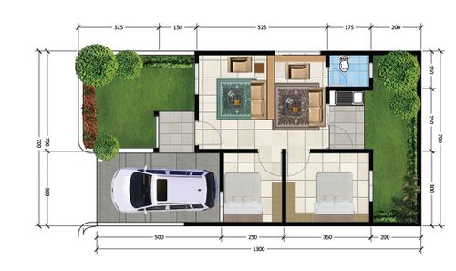 foto denah rumah tipe ACASIA perumahan KEDIRI FAMILY RESIDENCE