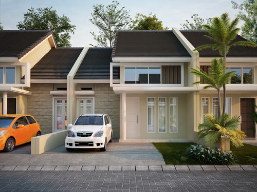 foto tampak rumah tipe Alyssum perumahan KEDIRI FAMILY RESIDENCE