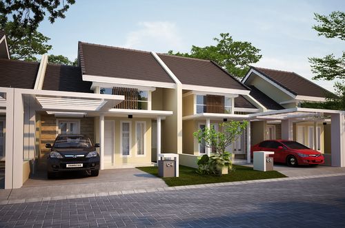 foto tampak rumah tipe Almond perumahan KEDIRI FAMILY RESIDENCE
