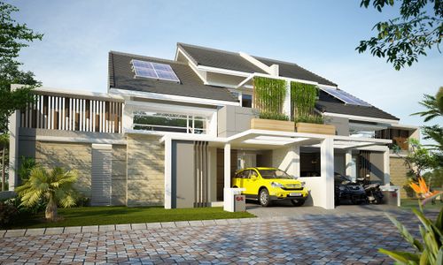 foto tampak rumah tipe ACASIA MEZZANINE SWIMMINGPOOL perumahan KEDIRI FAMILY RESIDENCE