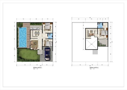 foto denah rumah tipe ACASIA MEZZANINE SWIMMINGPOOL perumahan KEDIRI FAMILY RESIDENCE
