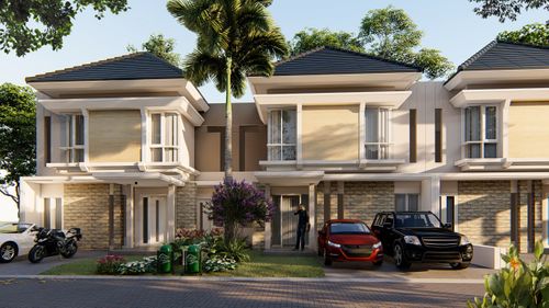 foto tampak rumah tipe GREAT ACASIA perumahan KEDIRI FAMILY RESIDENCE