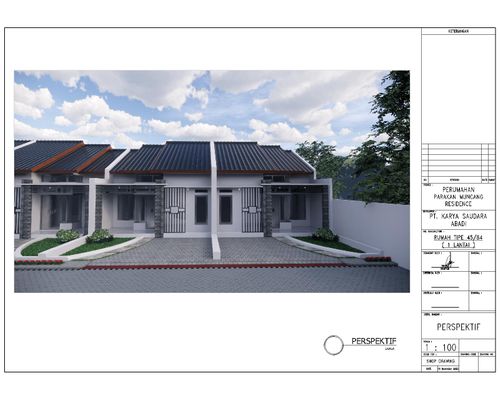 foto tampak rumah tipe rumah 45/84 perumahan Parakan Muncang Residence