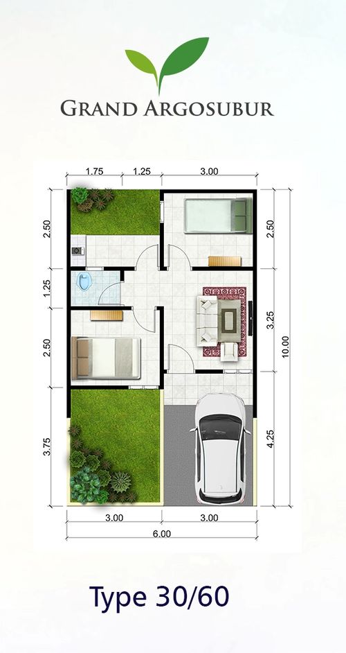 foto denah rumah tipe 30/69 perumahan PERUMAHAN GRAND ARGO SUBUR