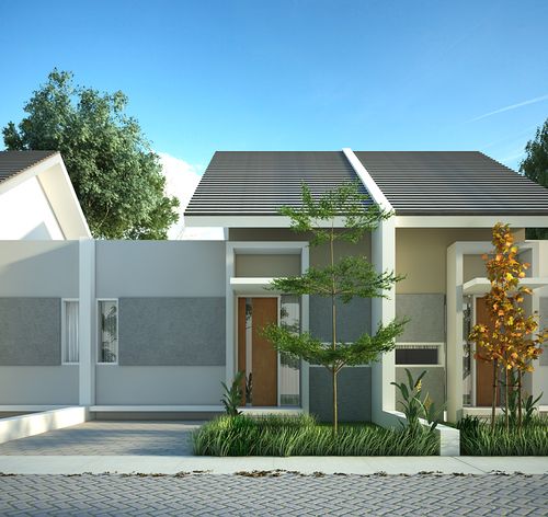 foto tampak rumah tipe 40 perumahan LAGOOSI VILLAGE