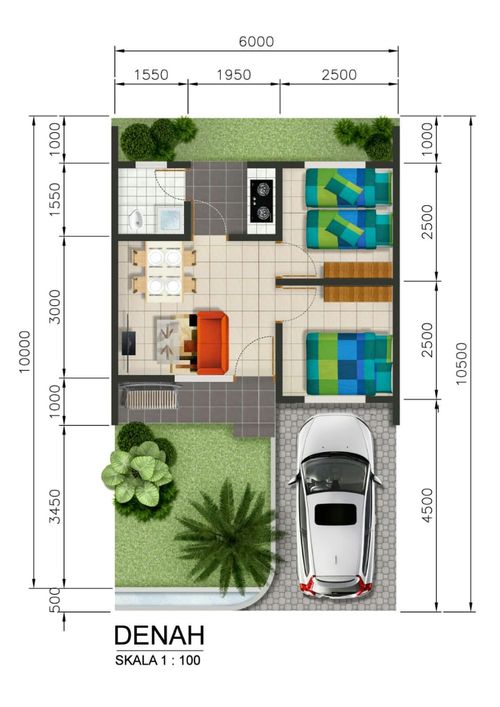 foto denah rumah tipe Chrysant perumahan Ciujung Indah