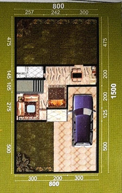 foto denah rumah tipe 68/120 perumahan PURI MELIA GARDEN