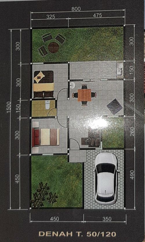 foto denah rumah tipe 50/120 perumahan PURI MELIA GARDEN