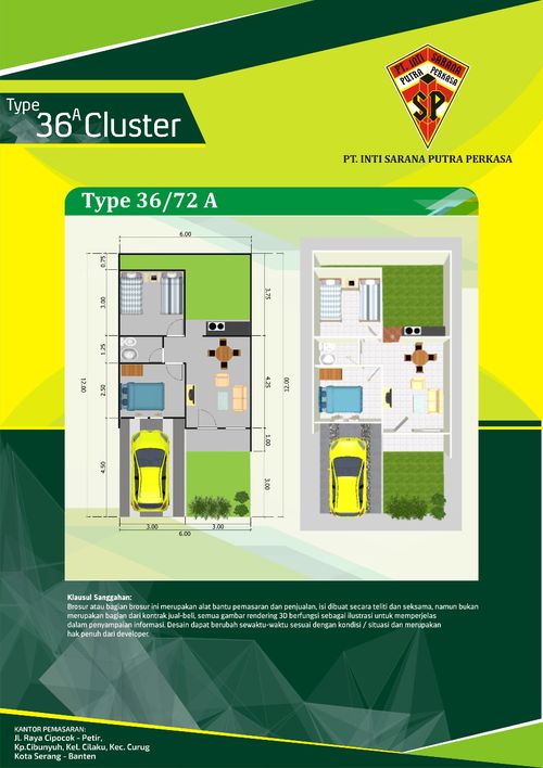 foto denah rumah tipe CLUSTER A perumahan KEDATON GRANDE