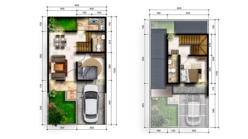 foto denah rumah tipe Aswana perumahan GRAHAYANA