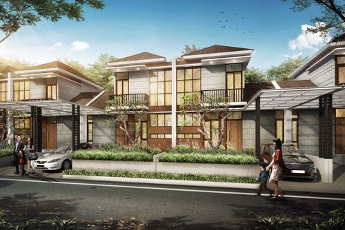 foto tampak rumah tipe Bhuvana perumahan GRAHAYANA