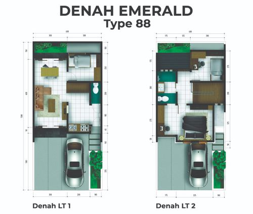 foto denah rumah tipe EMERALD perumahan BAMBOO PRIME RESIDENCE