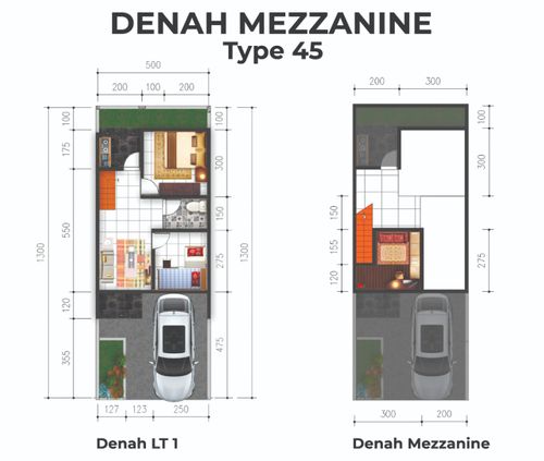 foto denah rumah tipe MEZZANIN perumahan BAMBOO PRIME RESIDENCE