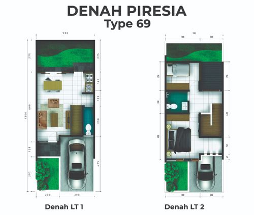 foto denah rumah tipe PIRESIA perumahan BAMBOO PRIME RESIDENCE