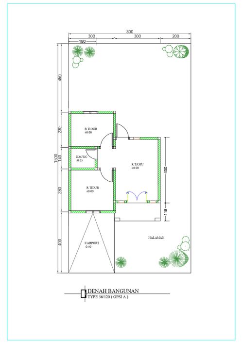 foto denah rumah tipe 36/126 perumahan GRAHA MANDIRI RESIDENCE