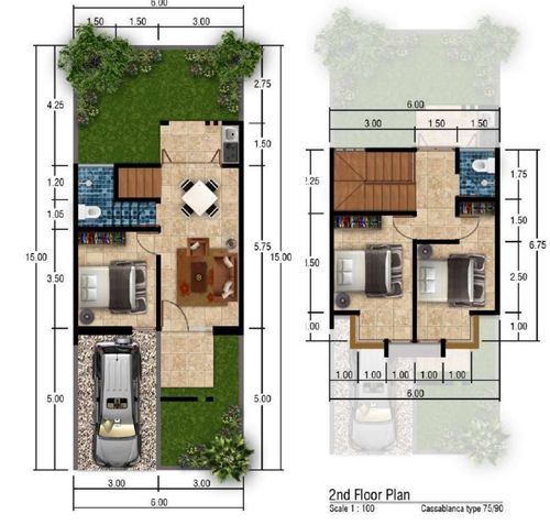 foto denah rumah tipe CASSABILLA perumahan SAFIRA JUANDA RESORT