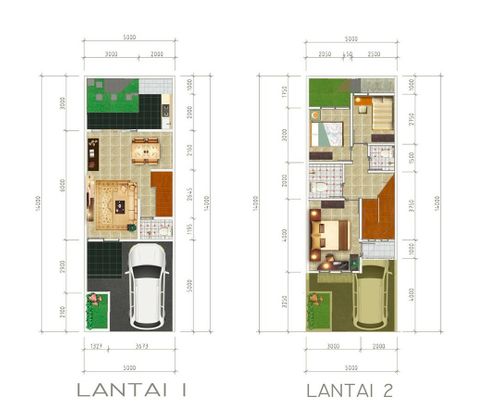foto denah rumah tipe KIRANA 3 perumahan CENDANA PRIME BINTARO KAV-D8