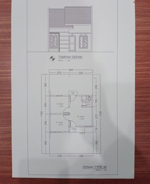 foto denah rumah tipe 30 perumahan MULYA GARDEN