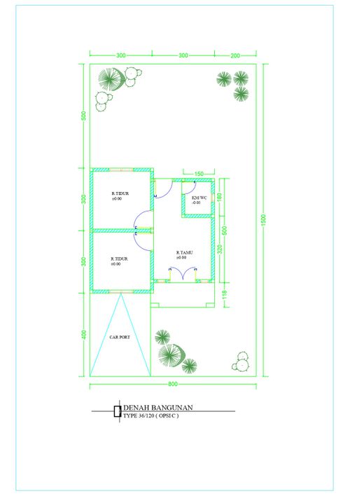 foto denah rumah tipe 36/145 perumahan GRAHA MANDIRI RESIDENCE