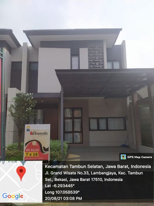 foto tampak rumah tipe T. 88/112 perumahan GRAND WISATA DISTRIK