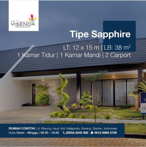 foto tampak rumah tipe Shappire perumahan The Visenda Residence.