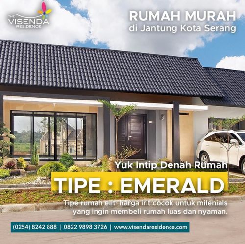 foto tampak rumah tipe Emerald perumahan The Visenda Residence.