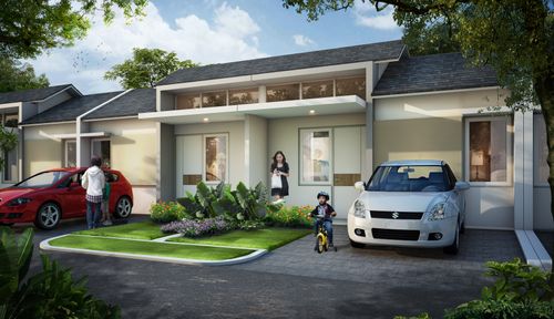 foto tampak rumah tipe Neo Bismarckia F7 - HJ 3 perumahan Talaga Bestari