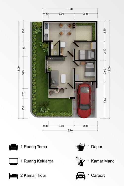 foto denah rumah tipe Hook perumahan SANTIKA LAND