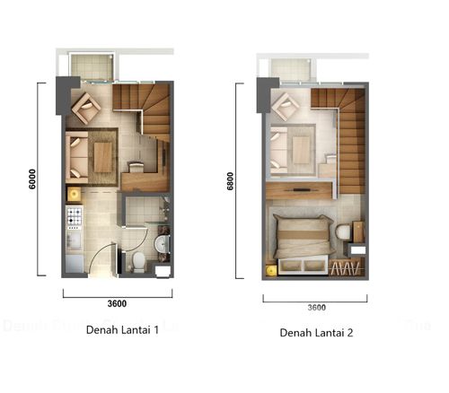 foto denah rumah tipe Cassea Loft perumahan APARTEMEN CASA DE PARCO