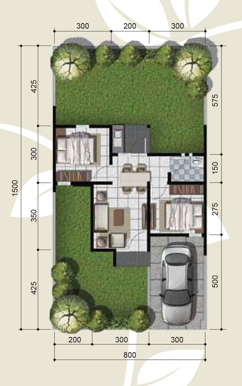 foto denah rumah tipe Tectona 4 perumahan CitraIndah City