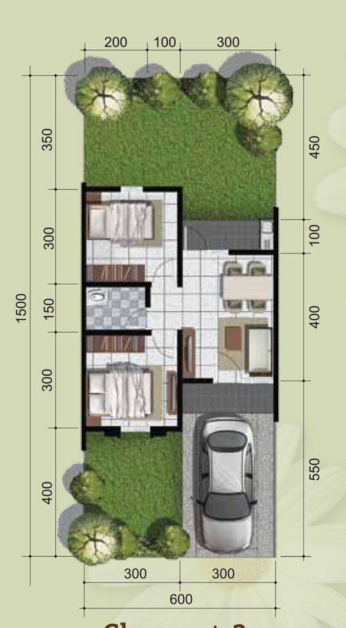 foto denah rumah tipe Chrysant 2 perumahan CitraIndah City