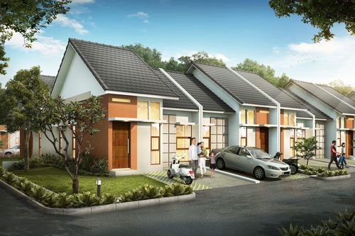 foto tampak rumah tipe Senna perumahan KARAWANG GREEN VILLAGE 3