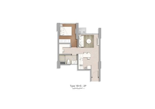 foto denah rumah tipe Tower 5-D 1 BR+Std perumahan Apartement Marigold