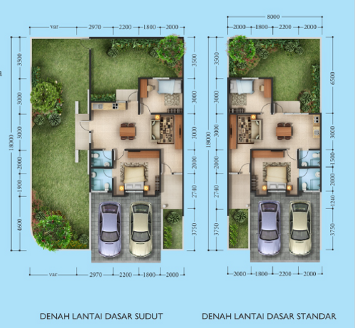foto denah rumah tipe CALATHEA perumahan Perumahan CitraLake Sawangan, Depok, Jawa Barat