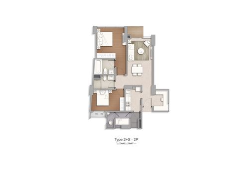 foto denah rumah tipe Tower 5-E 2 BR+Std perumahan Apartement Marigold